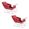 12" Red Metal Holiday Sleigh Décor Accents, 2ct.